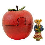 Boyds Bears Resin Miss Ann Lighten's Apples Puzzle - One Figurine 3.5 Inch, Resin - Teacher Bearstone 4016625 (9858)