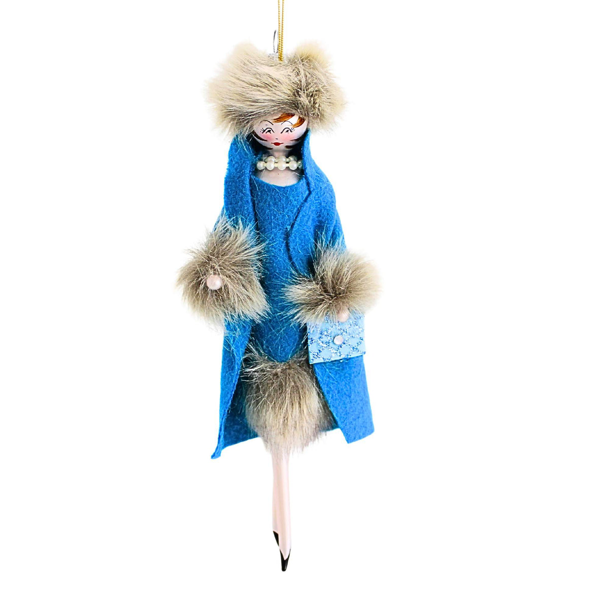 Dcado7757 Kate Helen In Blue Coat With Fur Trim