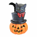 Bethany Lowe Top Hat Surprise Jack O' Lantern - One Figurine 21.0 Inch, Paper - Halloween Black Cat Td2210 (Bettd2210)