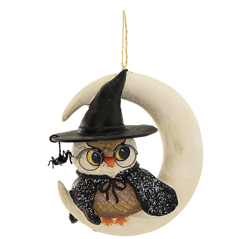 Bethany Lowe Witchy Owl On Moon Ornament - One Ornament 3.75 Inch, Polyresin - Halloween Spider Bird Tj2306 (Bettj2306)