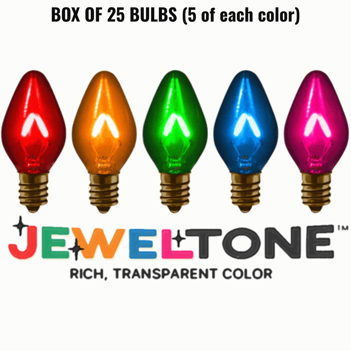 (65204) Pre-Order C7 Jeweltone 25 Ct Led Bulbs