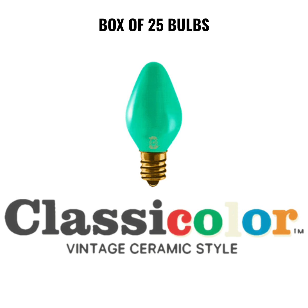 (65214) Pre-Order C7 Classicolor Mod Teal 25 Ct Led Bulbs