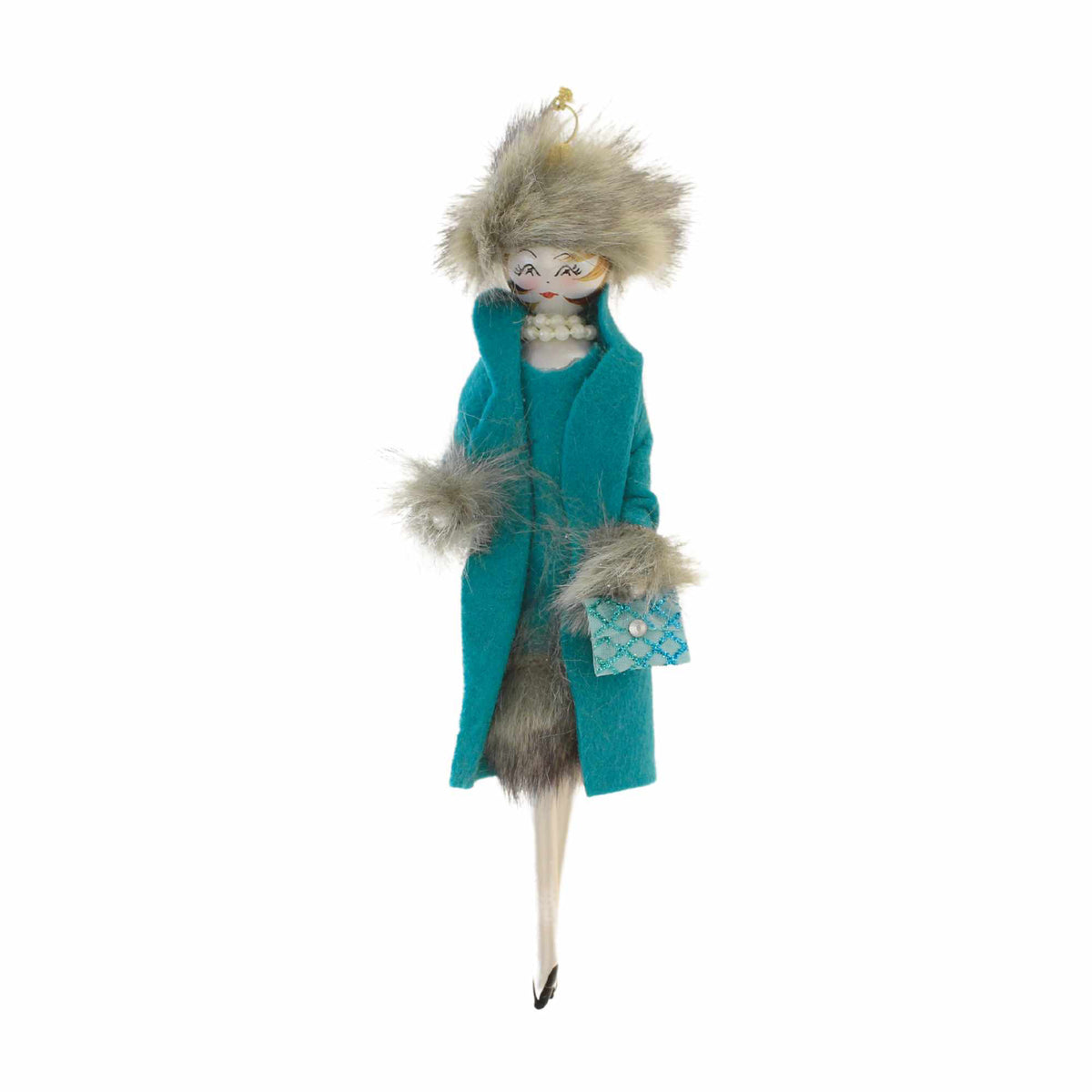 Kate Helen In Blue Coat With Fur Trim Dcado7757