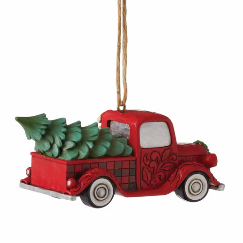 Jim Shore Santa In Plaid Red Truck - - SBKGifts.com