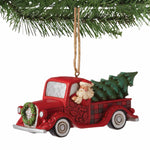 Jim Shore Santa In Plaid Red Truck - - SBKGifts.com