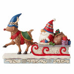 Jim Shore Traveling Toward Christmas - One Figurine 6.0 Inch, Resin - Reindeer Pulling Gnome Sled 6012954 (Ene6012954)