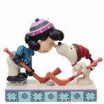 Jim Shore A Surprise Smooch - One Figurine 4.75 Inch, Resin - Snoopy Lucy Hockey Peanuts 6013041 (Ene6013041)