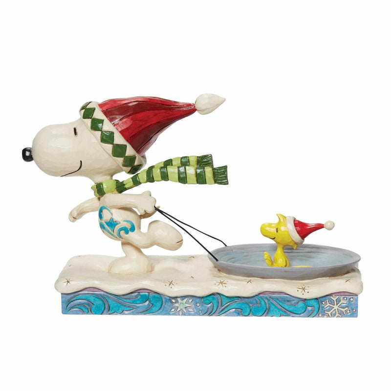 Jim Shore Gliding Into The Holidays - One Figurine 5.0 Inch, Polyresin - Snoopy Woodstock Saucer Sled 6013044 (Ene6013044)