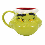 Feelin' Grinchy Sculpted Mug - One Mug 4.25 Inch, Stoneware - Santa Hat Grinch Large 6013486 (Ene6013486)