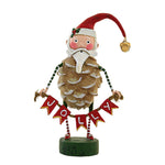 Lori Mitchell Jolly Jingle Santa - One Figurine 6.75 Inch, Polyresin - Christmas Pinecone Bell 15531 (Esc15531)