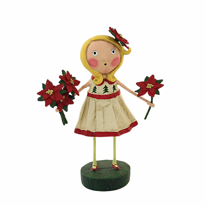Lori Mitchell Etta Poinsettia - One Figurine 6.5 Inch, Polyresin - Christmas Flowers 15532 (Esc15532)