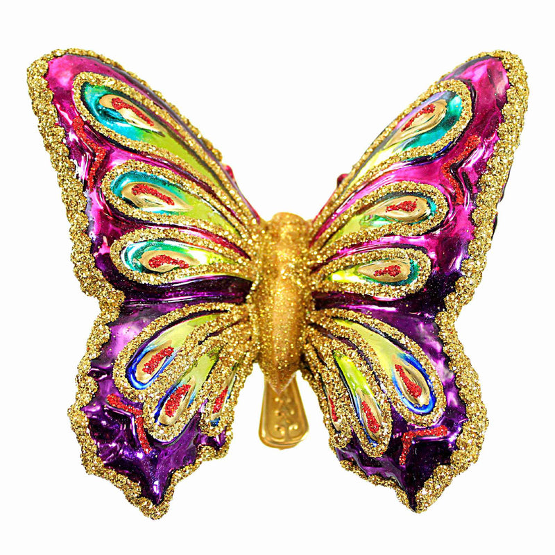 Huras Family Jeweled-Colored Butterfly - One Ornament 1.25 Inch, Glass - Christmas  Spring Clip-On Glittered Dhf662 (Hurd662)