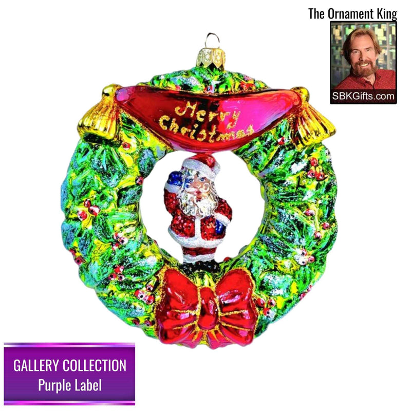 Preorder Hy 24 Merry Wreath - 1 Glass Ornament Inch, - Gallery Purple Label 30054 (Hy30054)
