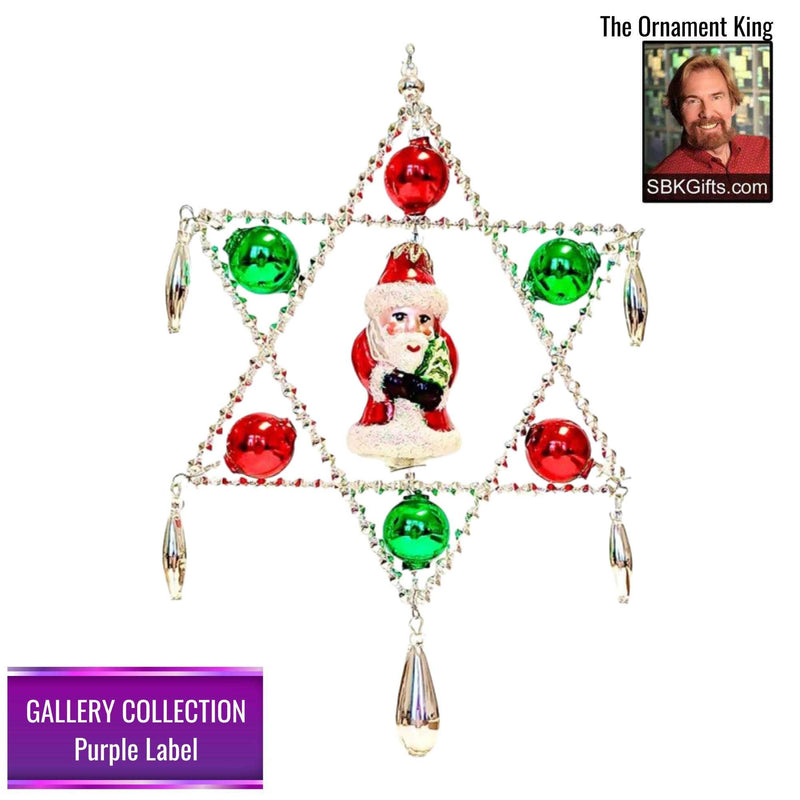 Preorder Hy 24 Star Santa - 1 Glass Ornament Inch, - Gallery Purple Label 30066 (Hy30066)
