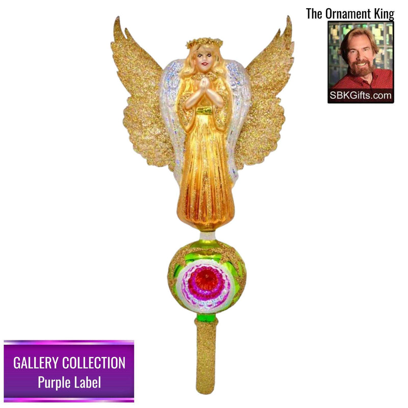 Preorder Hy 24 Herald Angel Topper - 1 Glass Ornament Inch, - Gallery Purple Label 30195 (Hy30195)