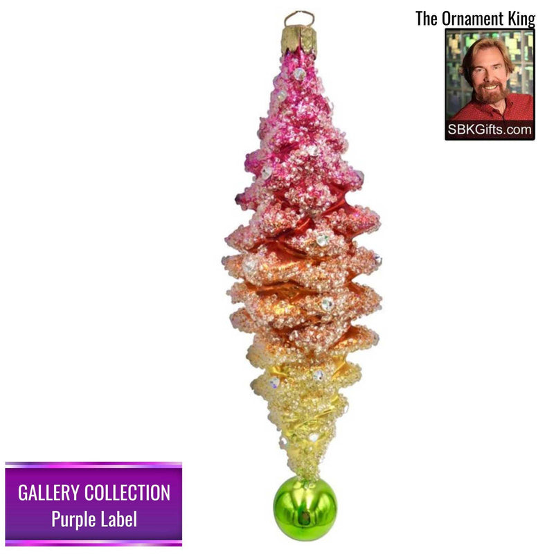 Preorder Hy 24 Rainbow Pine 24 Pink - 1 Glass Ornament Inch, - Gallery Purple Label 30345 (Hy30345)