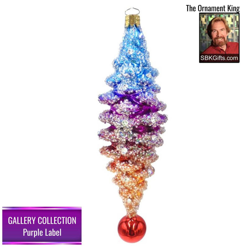 Preorder Hy 24 Rainbow Pine 24 Blue - 1 Glass Ornament Inch, - Gallery Purple Label 30355 (Hy30355)