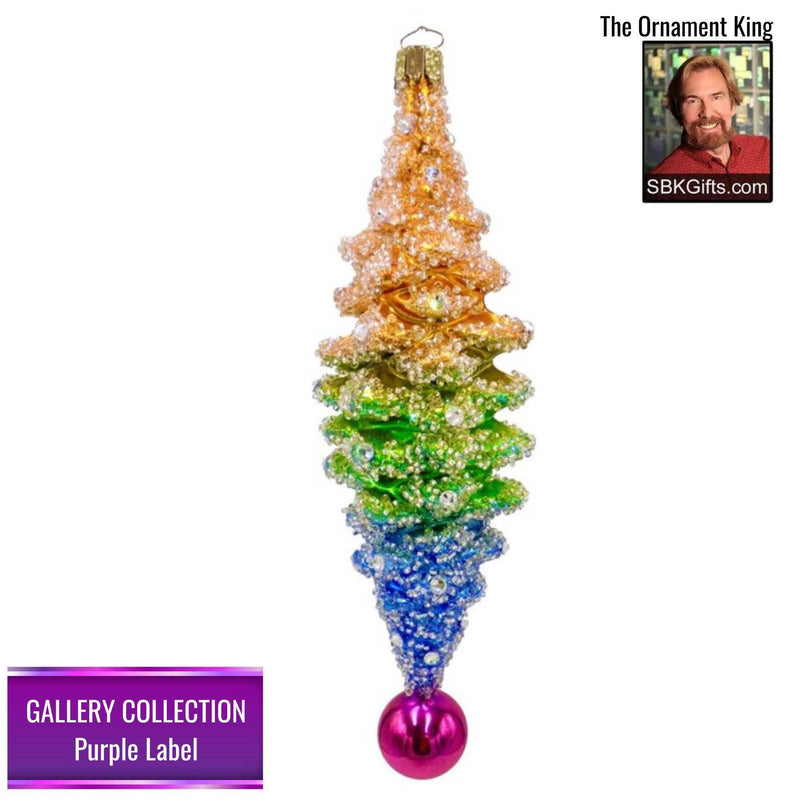Preorder Hy 24 Rainbow Pine 24 Orange - 1 Glass Ornament Inch, - Gallery Purple Label 30365 (Hy30365)