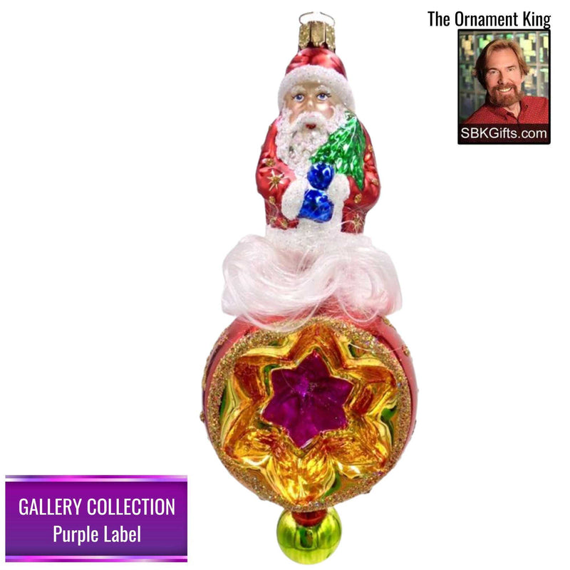 Preorder Hy 24 Santa Sparkler - 1 Glass Ornament Inch, - Gallery Purple Label 30425 (Hy30425)