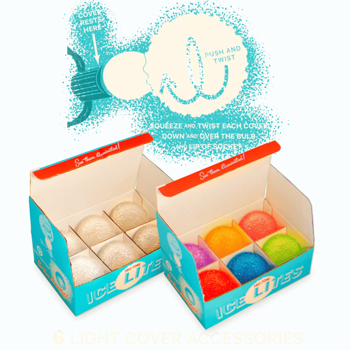 Tru-Tone Ice Brites Accessory Light Colored Covers 6-Pack - - SBKGifts.com