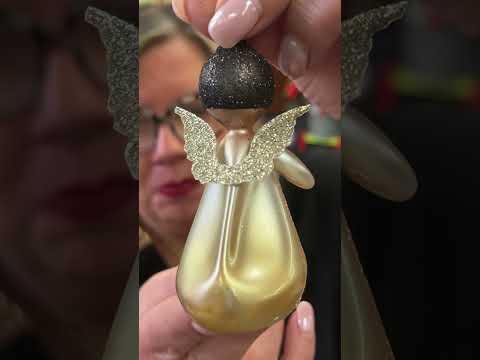 De Carlini Italian Ornaments Gold Angel With Flower - - SBKGifts.com