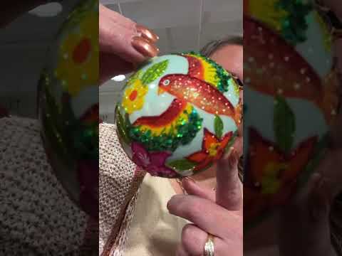 Ornament King Frosty Feathers Green - - SBKGifts.com