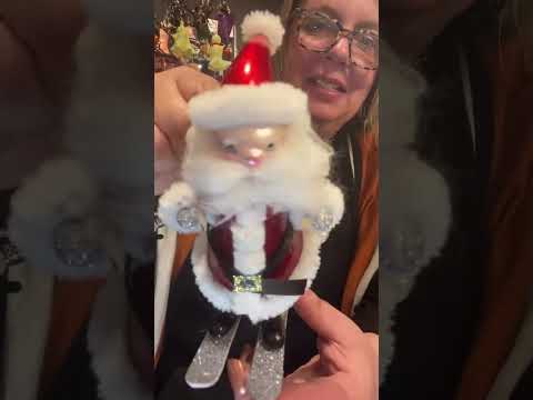 De Carlini Italian Ornaments Windy Whiskers Santa - - SBKGifts.com