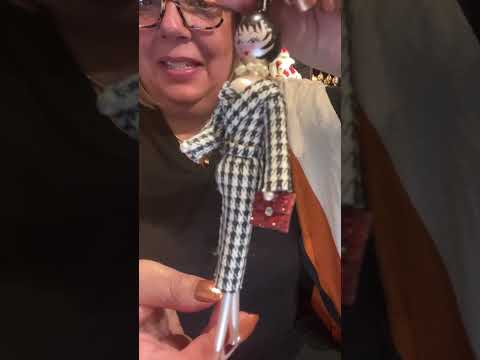 De Carlini Italian Ornaments Marlowe In Houndstooth - - SBKGifts.com