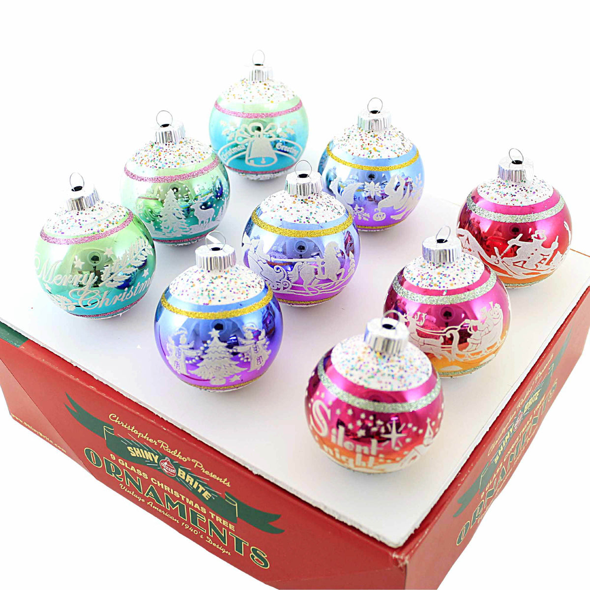 Christopher Radko Vc Signature Flocked Ombre Rounds - - SBKGifts.com