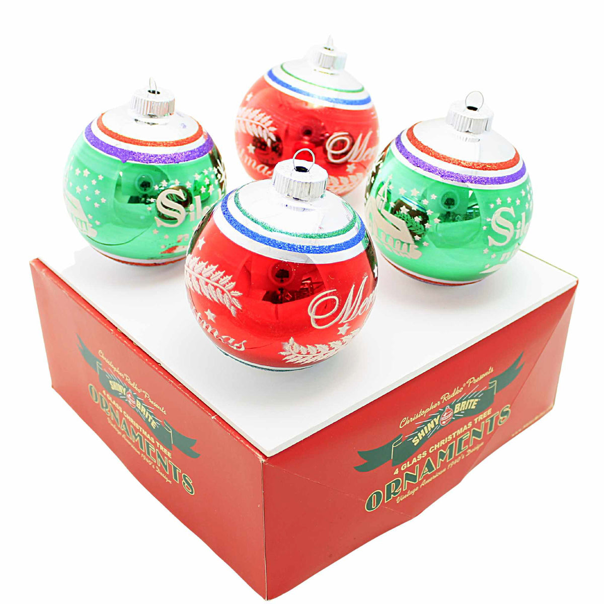 Christopher Radko Signature Flocked Rounds - - SBKGifts.com