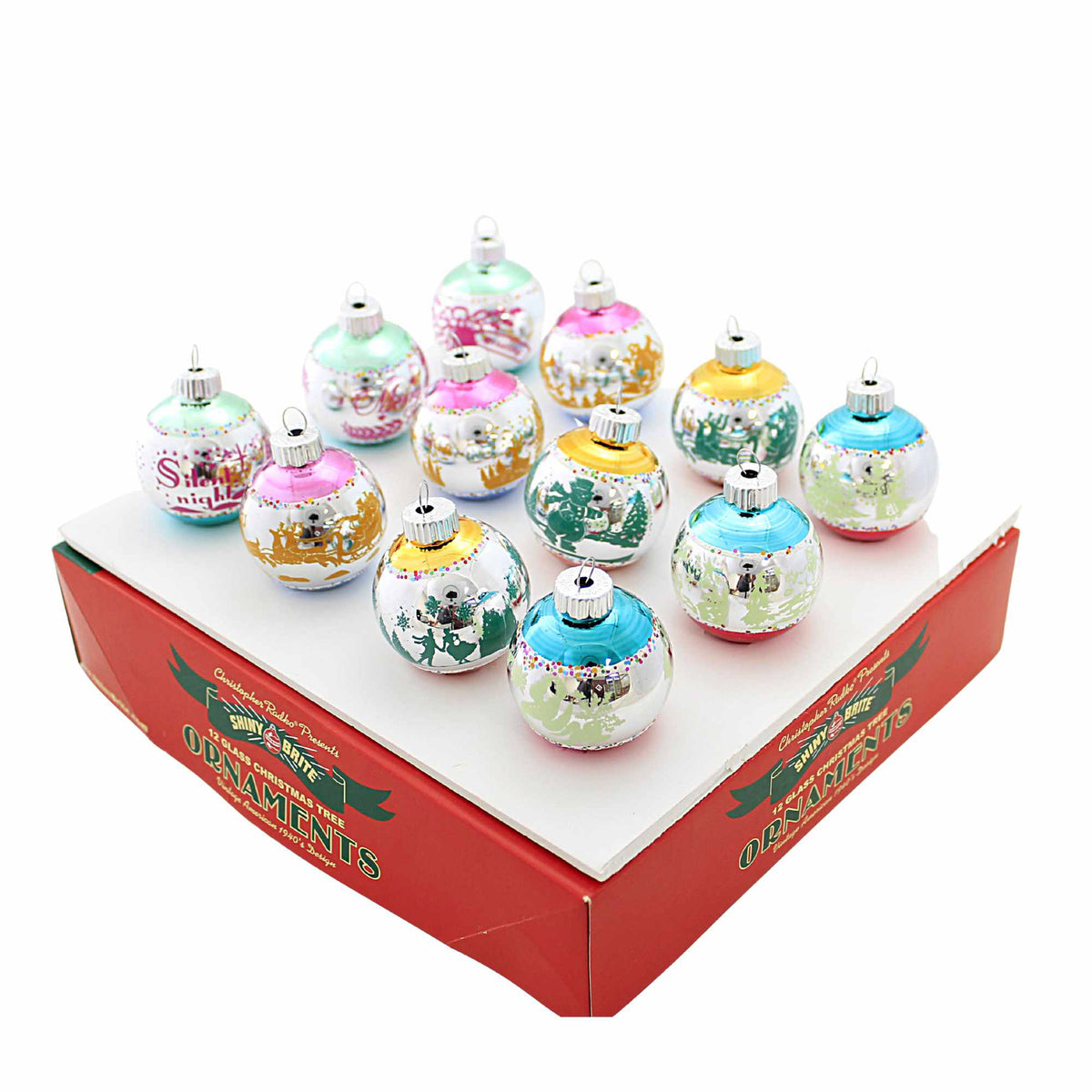 Christopher Radko Vc Signature Flocked Rounds - - SBKGifts.com