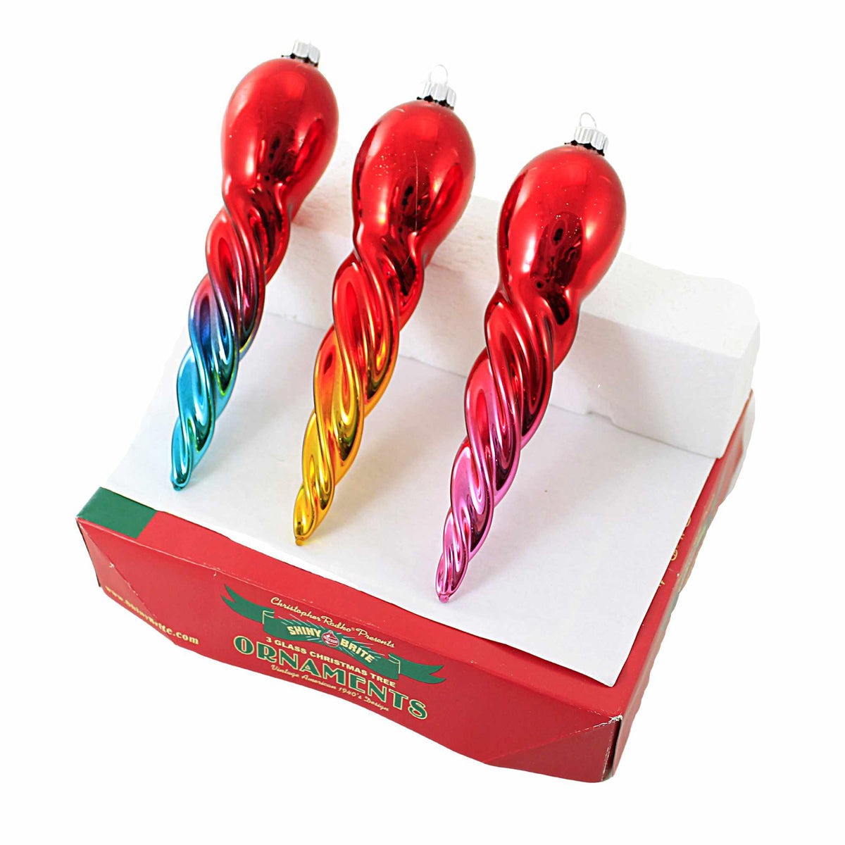 Christopher Radko Santa Faces On Twists - - SBKGifts.com