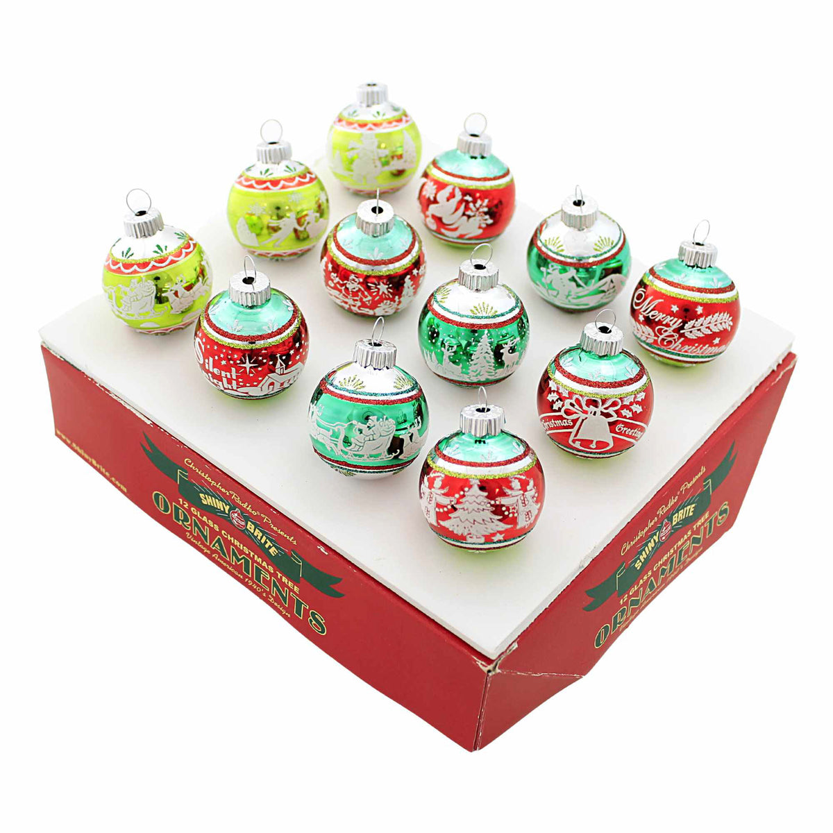 Christopher Radko Signature Flocked Rounds - - SBKGifts.com