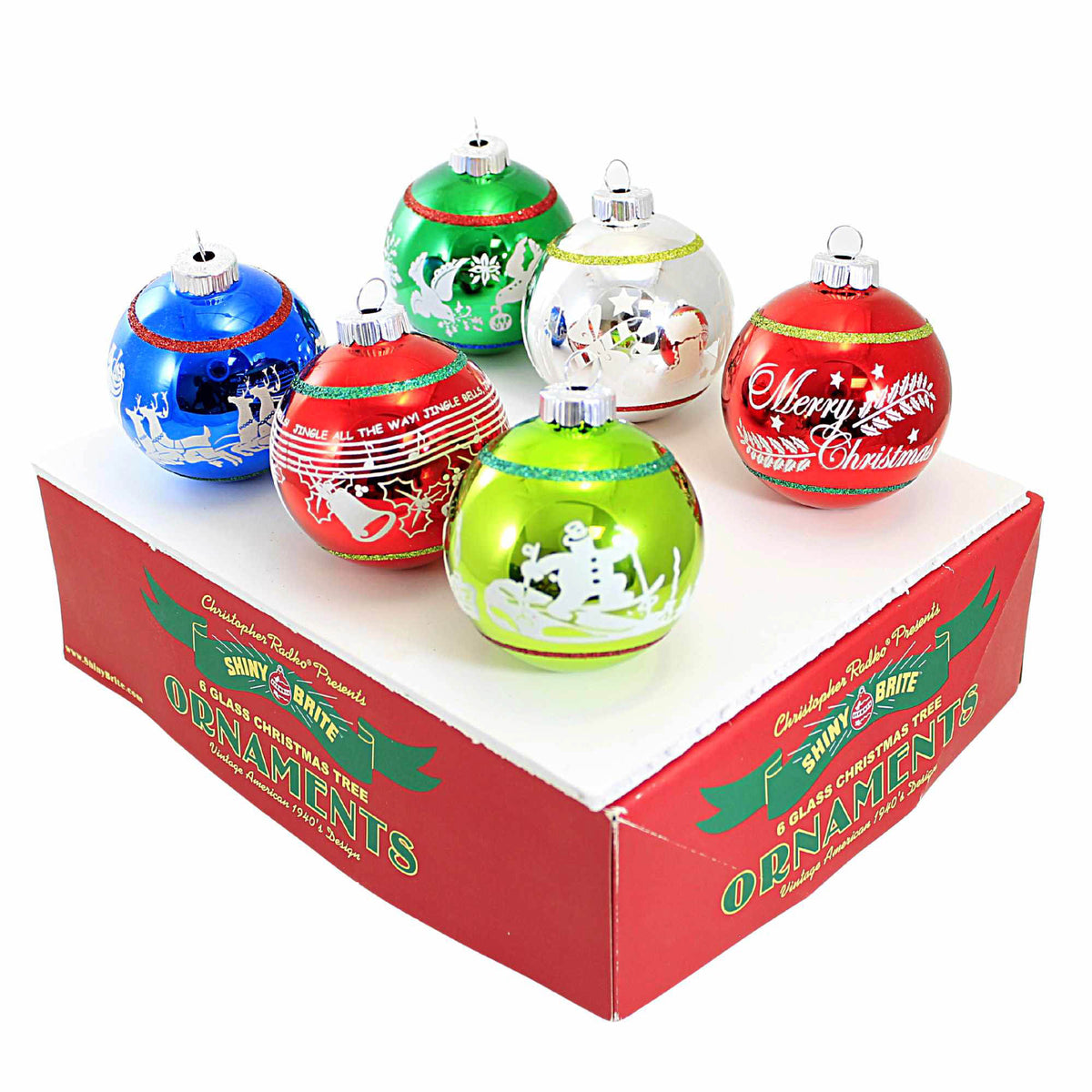 Christopher Radko Signature Flocked Rounds - - SBKGifts.com