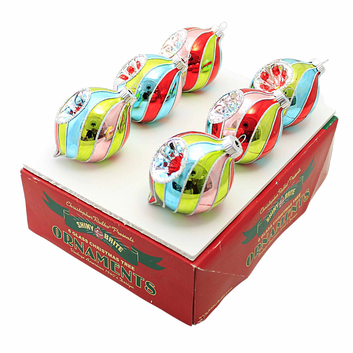 Christopher Radko Swirled Reflector Drops - - SBKGifts.com