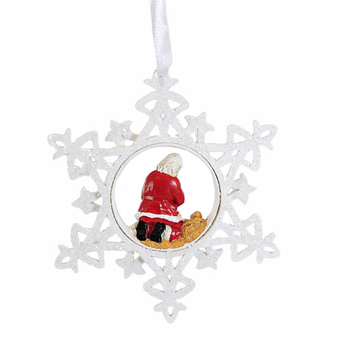 Roman Kneeling Santa Snowflake Ornament - - SBKGifts.com