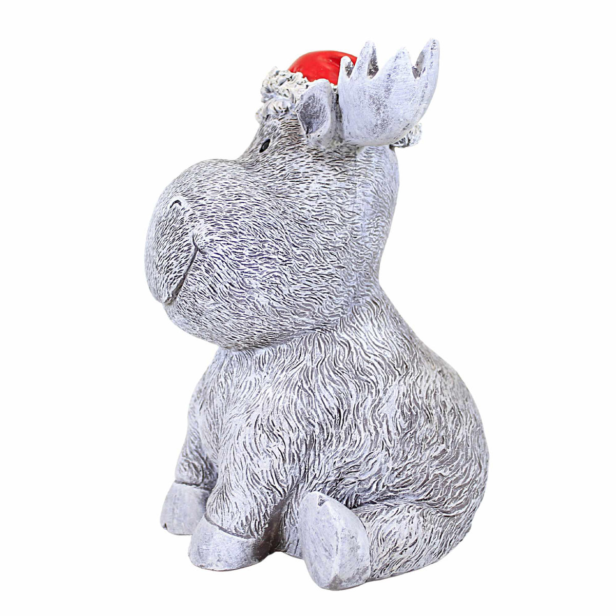 Roman Moose Pudgy Pal W/Santa Hat Statue - - SBKGifts.com