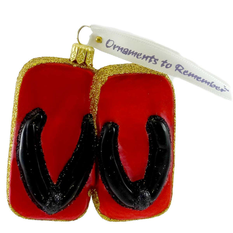 Ornaments To Remember Geta (Red) Blown Glass Chinese Japanese Sandal 25R2get103 (10160)