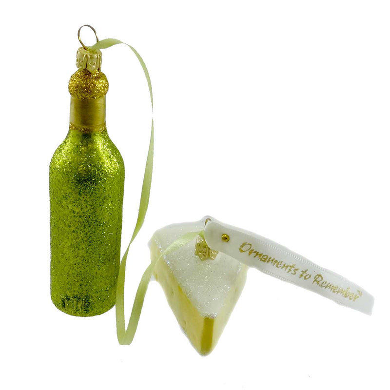 Ornaments To Remember Wine & Cheese Set Glass Appetizer Dairy Bottle 29R2wch000 (10178)