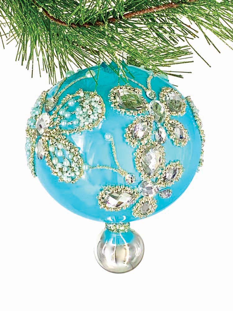 Affection - One Glass Ornament 5 Inch, Glass - Ball Ornament Butterfly Gems 1162. (56643)