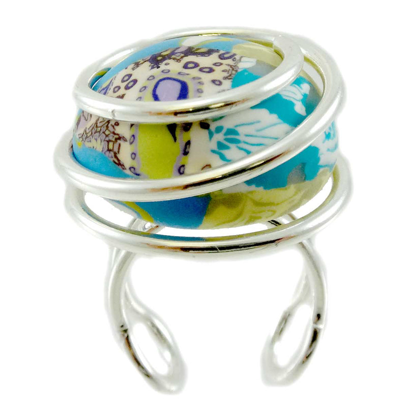 (11896) Love Nature Silver Swirl Adjustable Ring