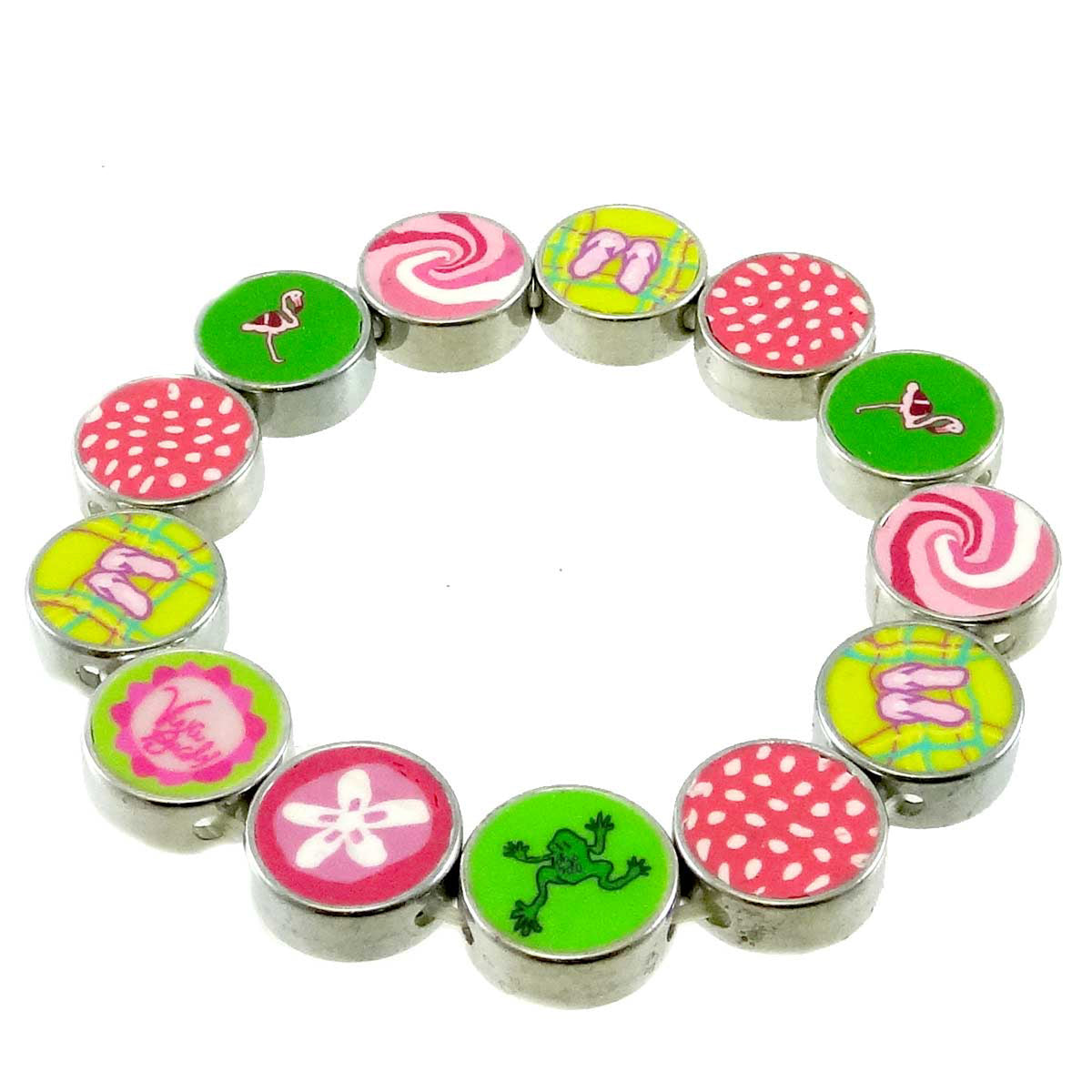 (11922) Diva Flamingo Pebble Bracelet