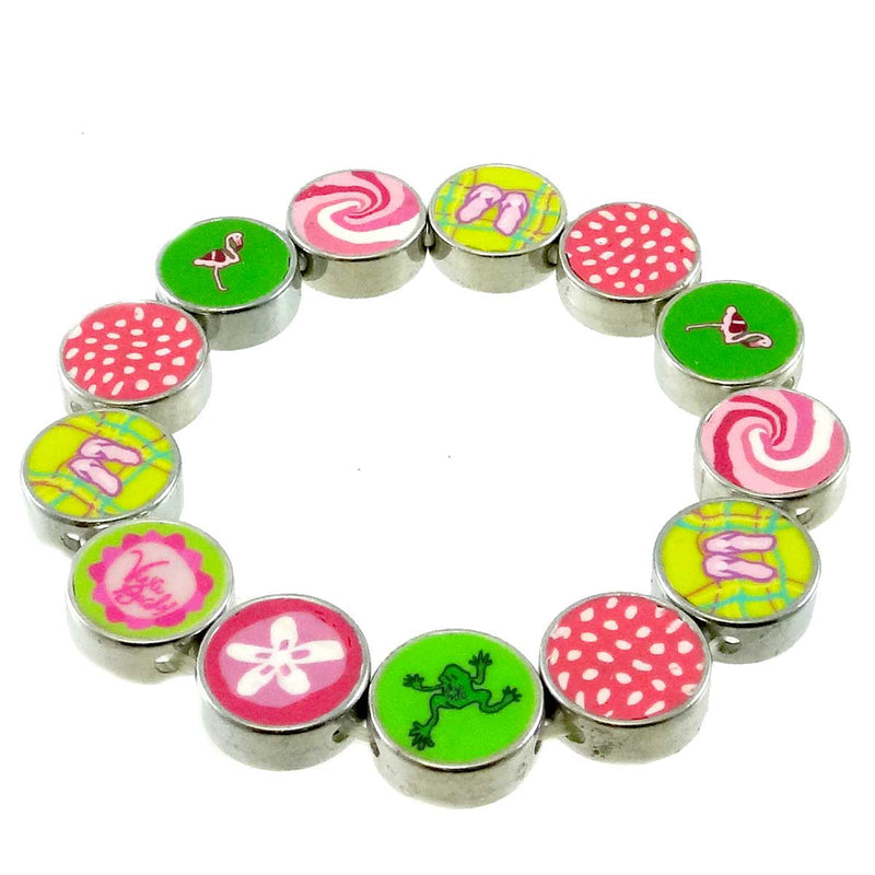 (11922) Diva Flamingo Pebble Bracelet