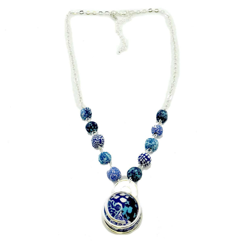 Jewelry SOMETHING BLUE LINK SWIRL Clay & Silver Plated Adj Clay Beaded 3602526