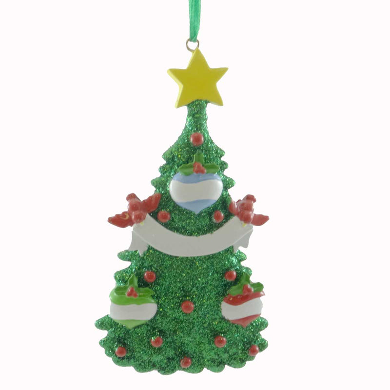 Personalized Ornaments GREEN CHRISTMAS TREE-3 Resin Three Names RM2G-3