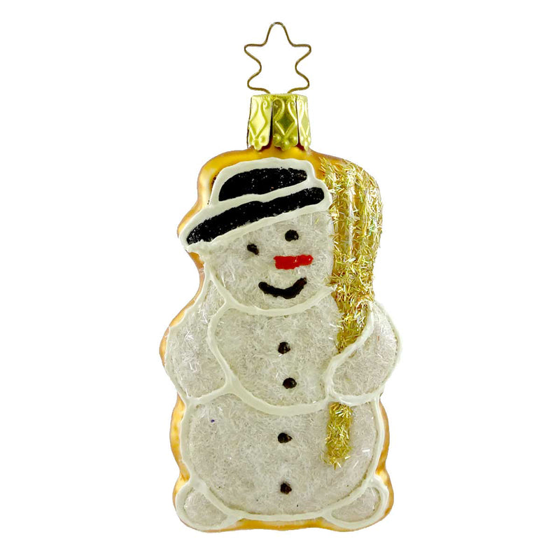 Inge Glas Snowman Cookie Blown Glass Ornament Christmas Gingerbread 68449 (13542)