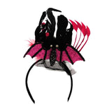 Halloween Bat Headband Pink Plastic, Feathers & Felt Feathers Tc5605 (13943)