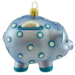 Ornaments To Remember Piggy Bank Blue Glass Save Money Birthday 21R2pig004 (14202)
