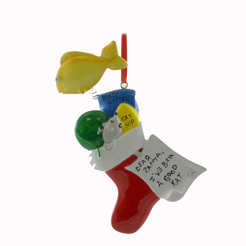Personalized Ornaments CAT STOCKING Resin   Kitty Kitten RM269