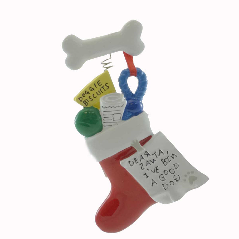 Personalized Ornaments DOG STOCKING Resin   Pet Bone Pup RM268